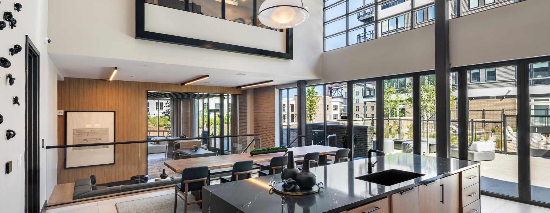 social room with a large window