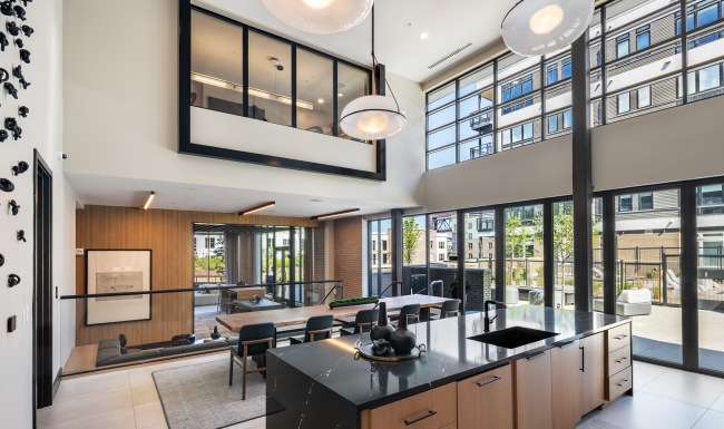 Take advantage of all The Collins has to offer social room with a large window